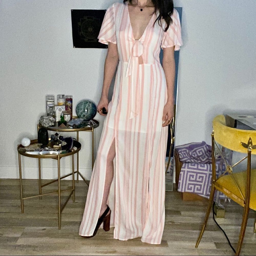 Lost + Wander Pink White Stripe Maxi Dress - Picture 3 of 8